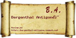 Bergenthal Antigoné névjegykártya